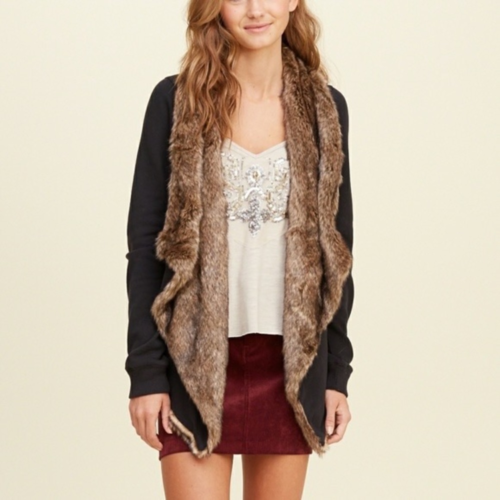 Hollister Faux Fur Cardigan